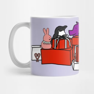 Christmas Gift Boxes and Cute Animals Mug